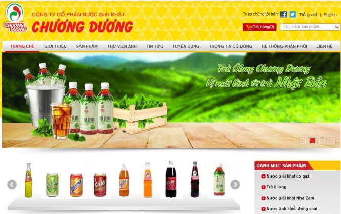 Thiết kế website - Nước giải khát Chương Dương