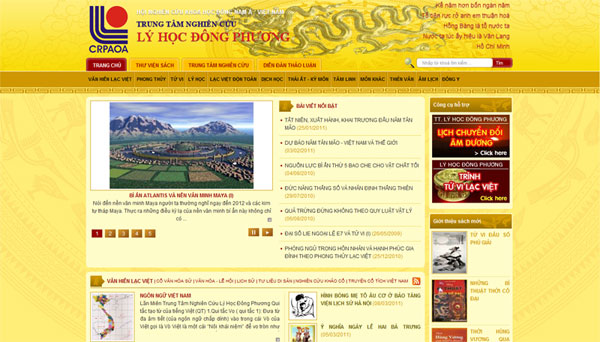 Website Lý Học Đông Phương - Thiết kế website bởi Viet Solution