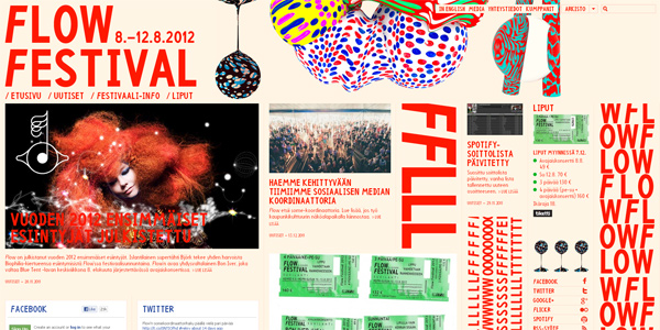 Mẫu thiết kế web sáng tạo 2011 - Flowfestival.com