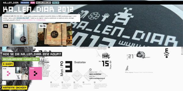 Mẫu thiết kế web sáng tạo 2011 - Kalendiar.lenm.cz