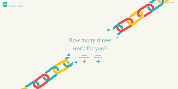 Mẫu thiết kế web sáng tạo 2011 - Slaveryfootprint.org
